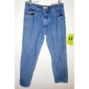 L.L. Bean Mens Warm Fleece Lined Blue Jeans Size 40x34 Cabincore Normcore Cozy